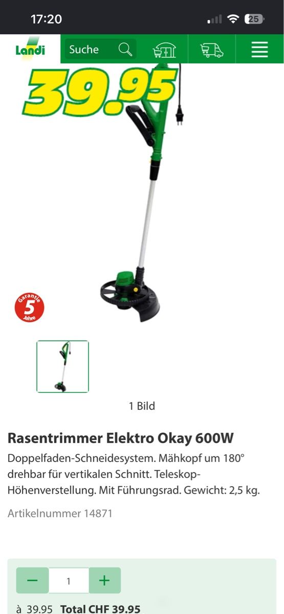 Tagliaerba: Okay Rasentrimmer RT 600 DA – Usato da Mühledorf SO venduto da Dania77 5