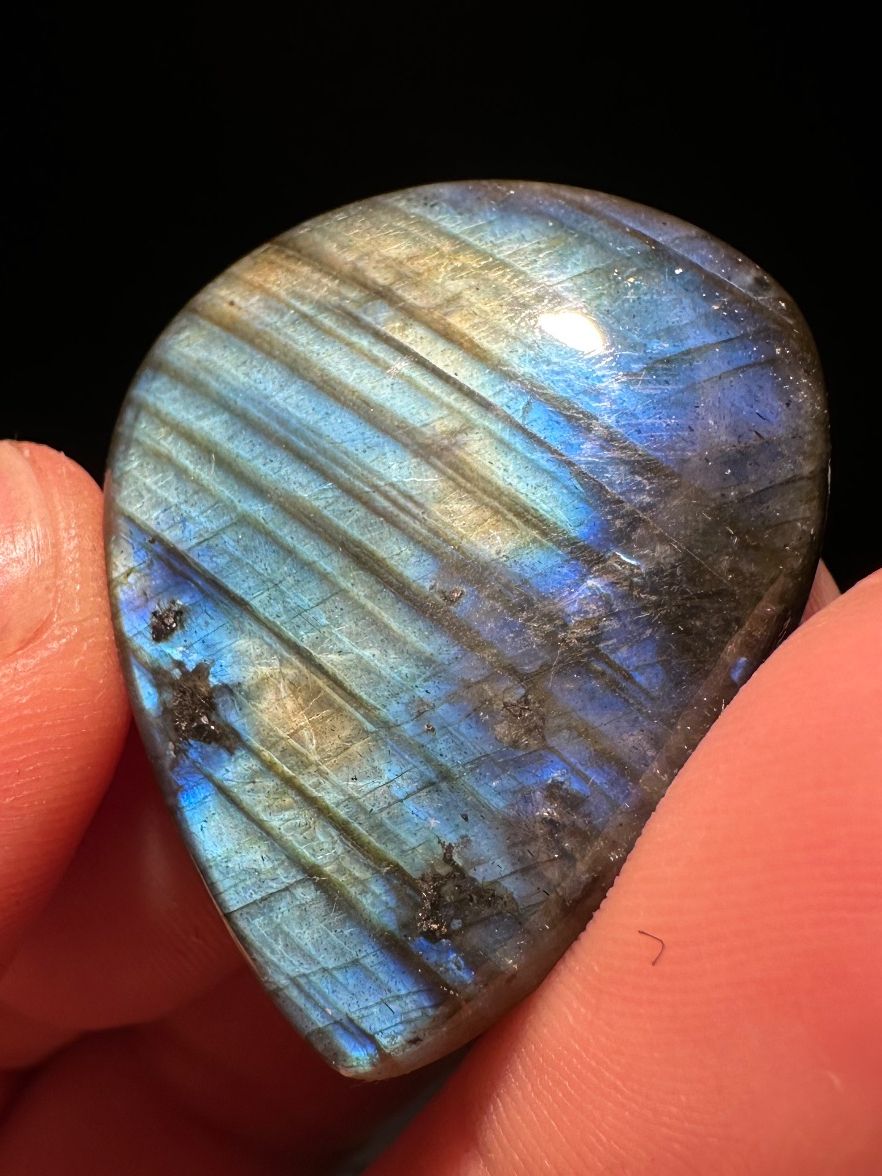 Minerali & Pietre curative: EIN Labradorit Cabochon, zufällig ausgewählt – Nuovo e nell'imballaggio originale da Männedorf venduto da cab_cb8m 5