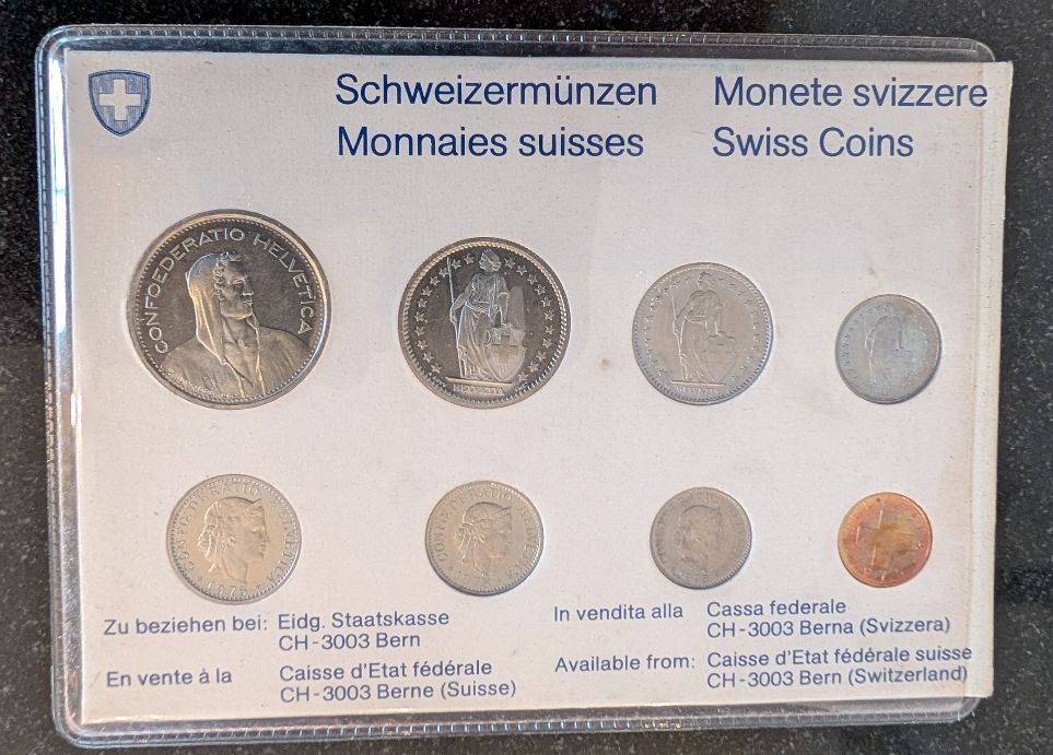 Alle Münzen: CH - Münzsatz Schweiz 1975 stgl – Gebraucht aus Arch von moneyswiss 1