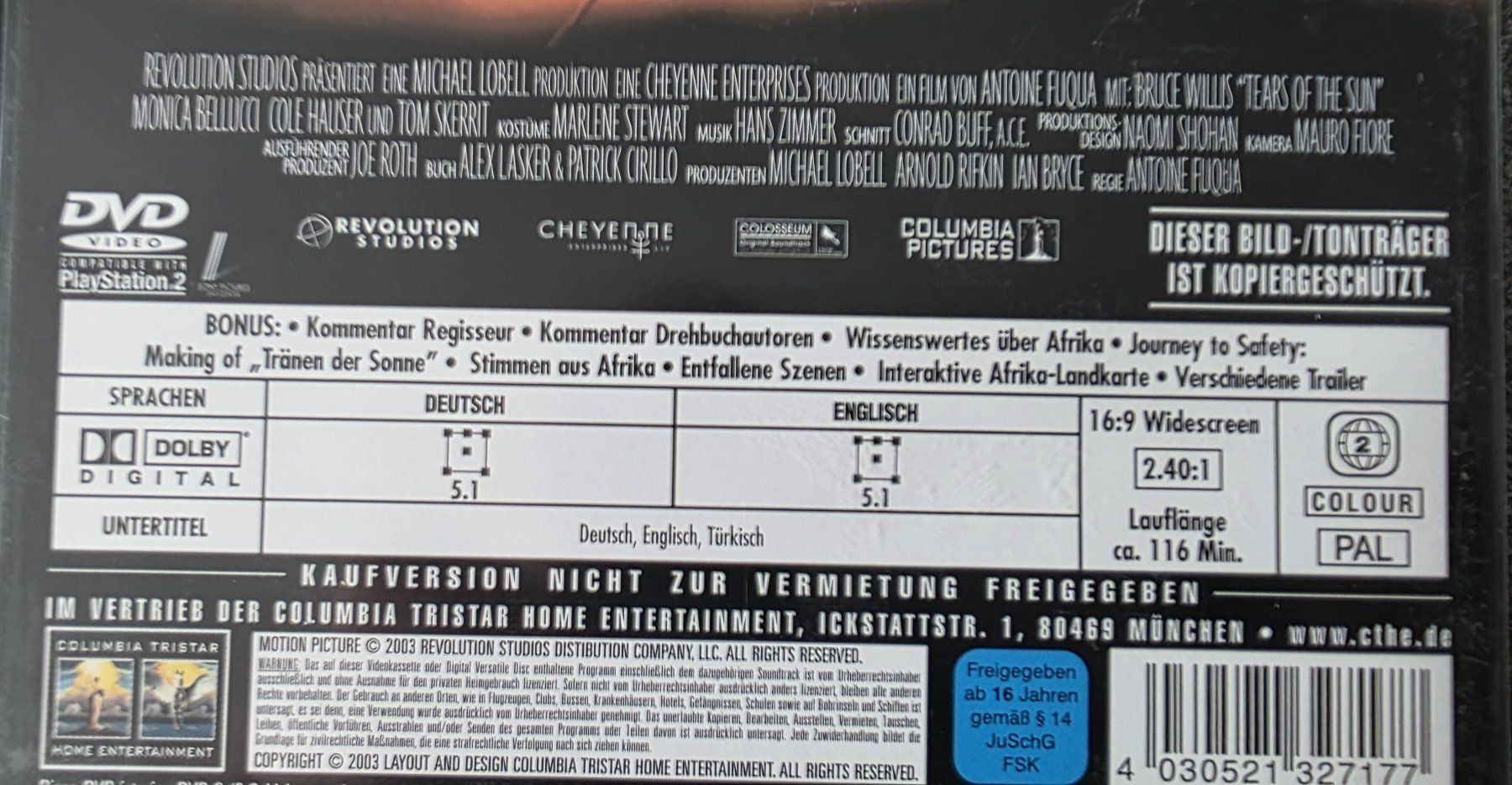 Tutti i DVDs: DVD / Tränen der Sonne - Bruce Willis – Usato da Oetwil am See venduto da fineli2 1