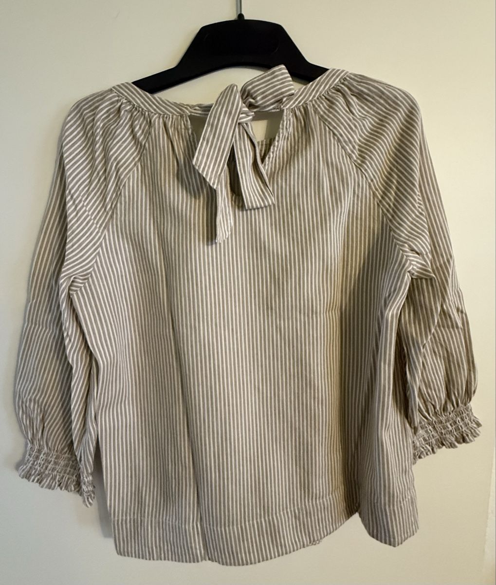 S.Oliver Camicette: s.Oliver Bluse gestreift beige weiss Grösse 34 – Usato da Koppigen venduto da Landhaus 1