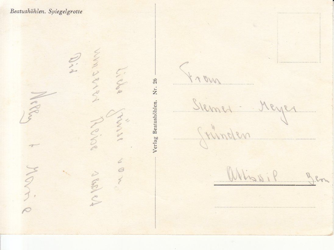Cartoline postali: Beatushöhlen ca. 1960 – Usato da Bürglen TG venduto da StampGraf 1