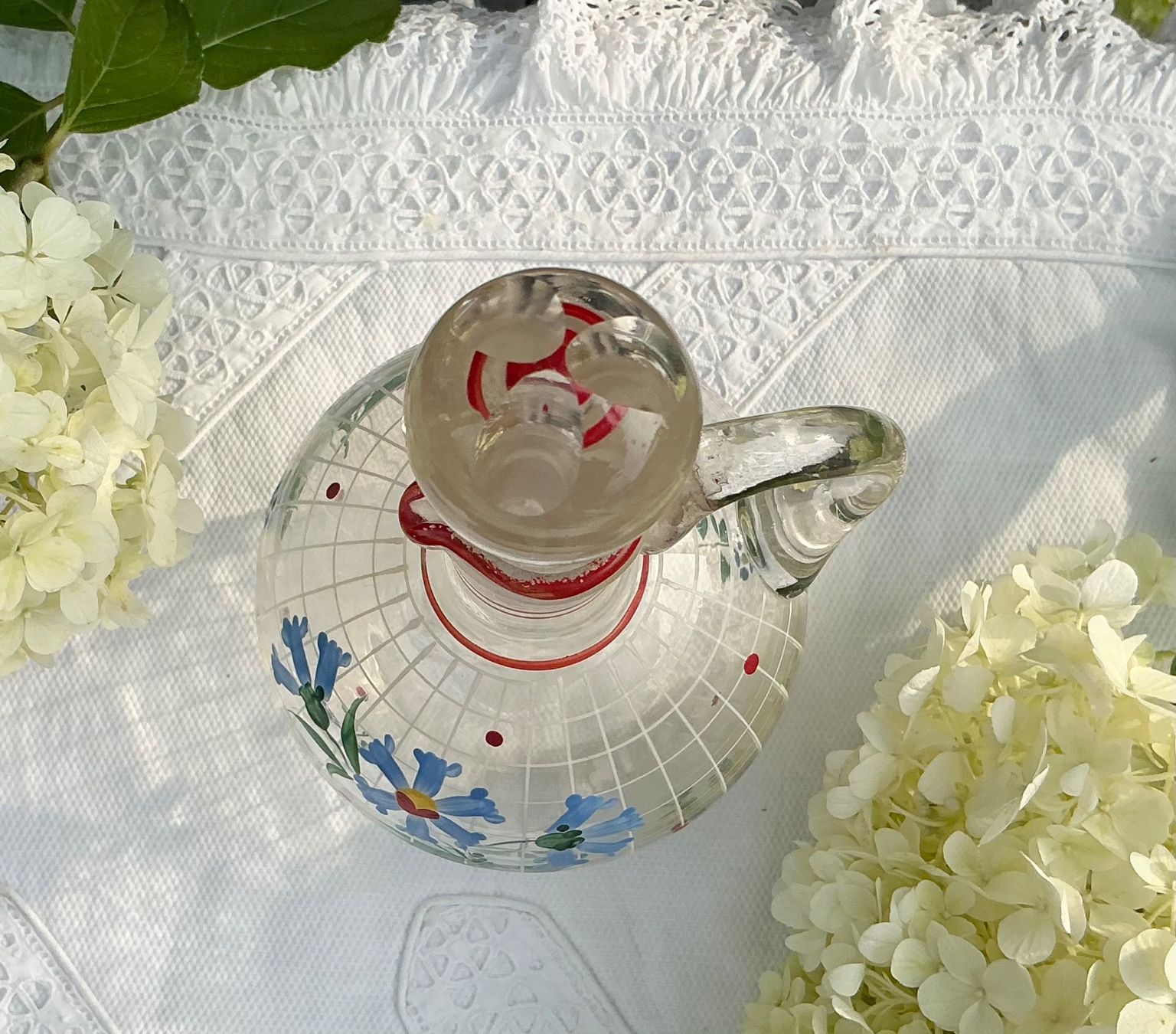 Karaffen: ALTE HANDBEMALTE KLEINE KARAFFE 1950 – Gebraucht aus Zell LU von Silvermemory 3