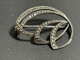 Silberbrosche 800, mit Markasitten