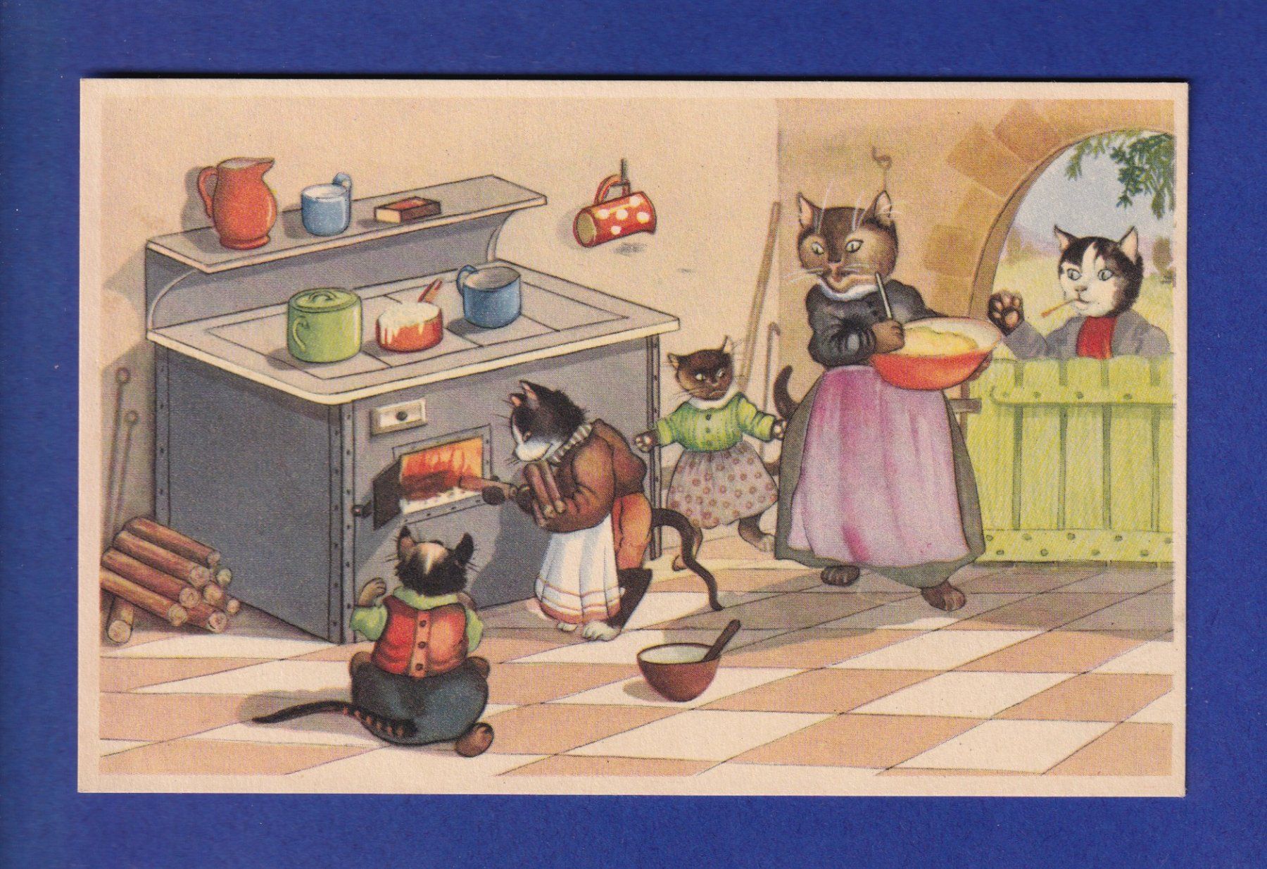 Cartes postales: CHAT - Chats humanisés – D'occasion à Pully par nicecards-shop