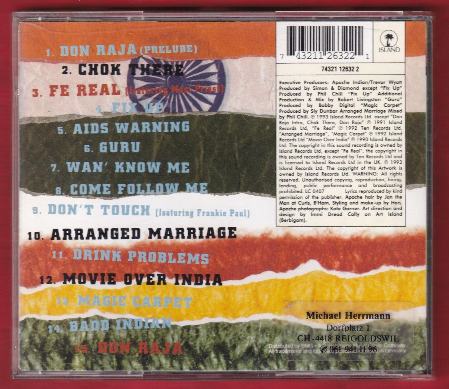 CD: Apache Indian - No Reservations (CD) – Usato da Zürich venduto da Pfluftl2000 1