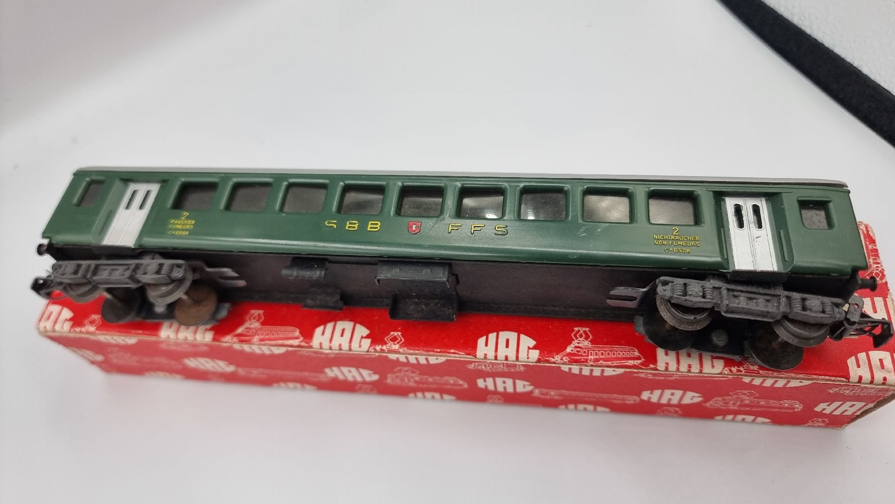 Hag Modellini di ferrovie: HAG 2.Kl Personenwagen Ursprungsversion AC – Usato da Au ZH venduto da Krokodil08