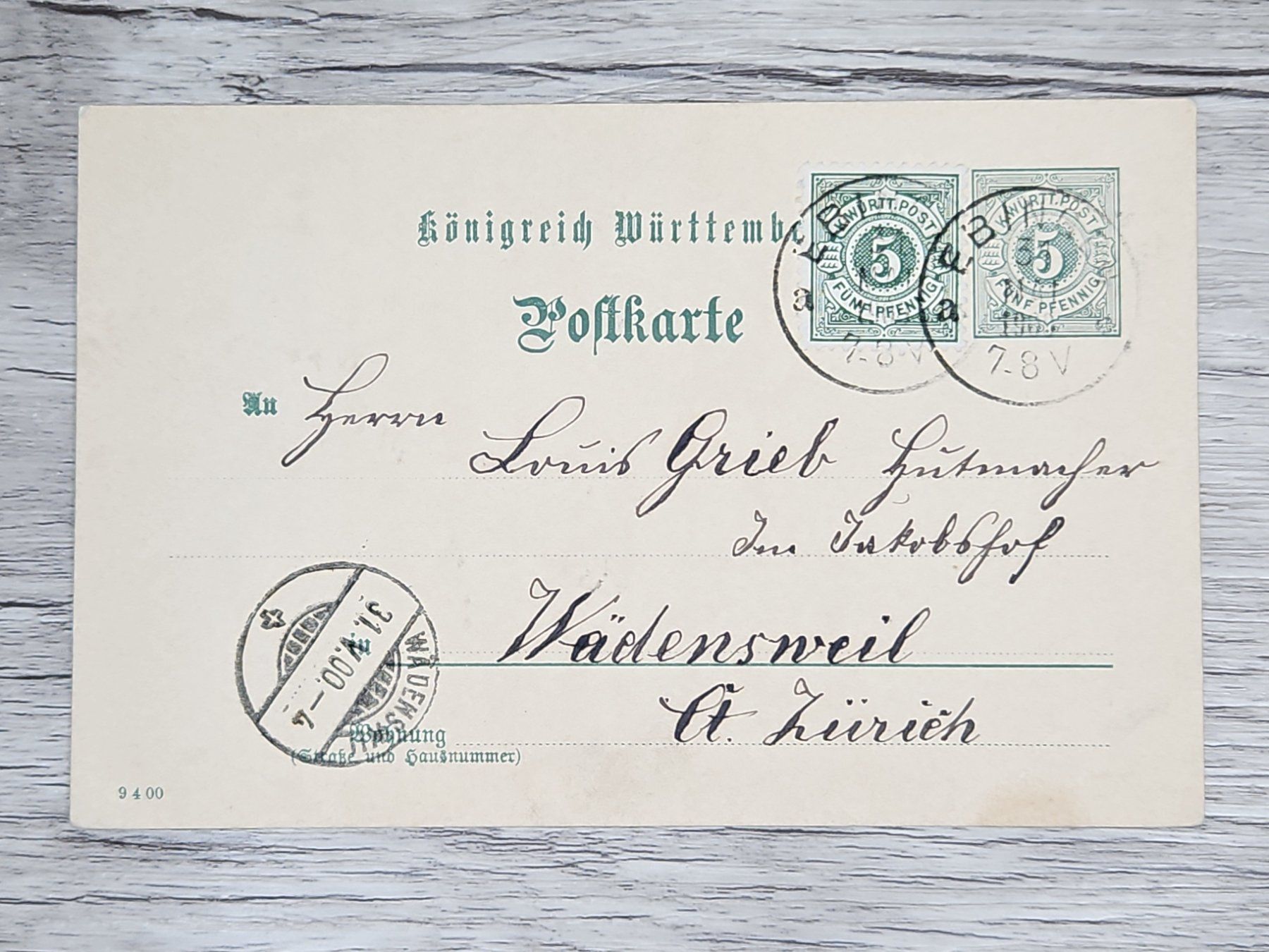 Tutti i francobolli: CL04 Carte Postale + Timbre Allemagne 1900 – Usato da Cousset venduto da Patrick_Collections
