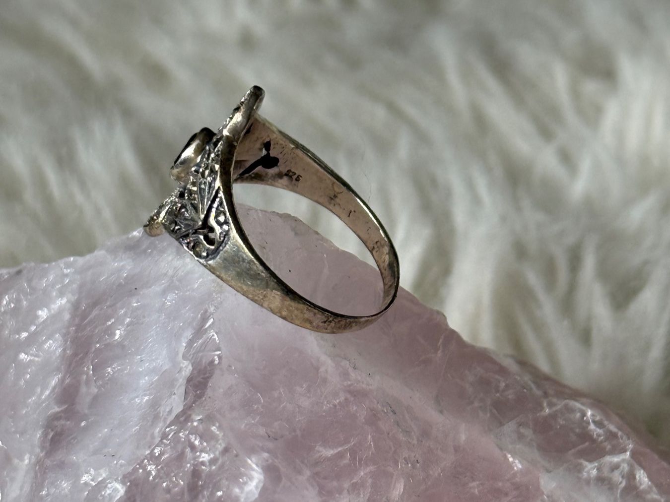 Ringe: Vintage Silberring 925 mit rotem Stein – Gebraucht aus Istighofen von Ringparadies 1