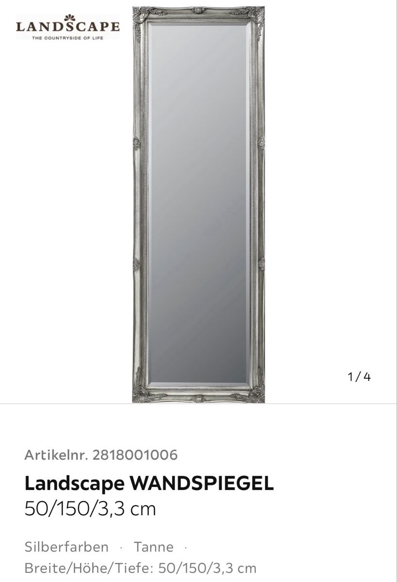 Specchi: Landscape Wandspiegel silberfarben  – Usato da Menziken venduto da Ranma