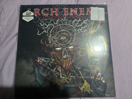Arch Enemy Covered in Blood Pink Autogramm Signiert
