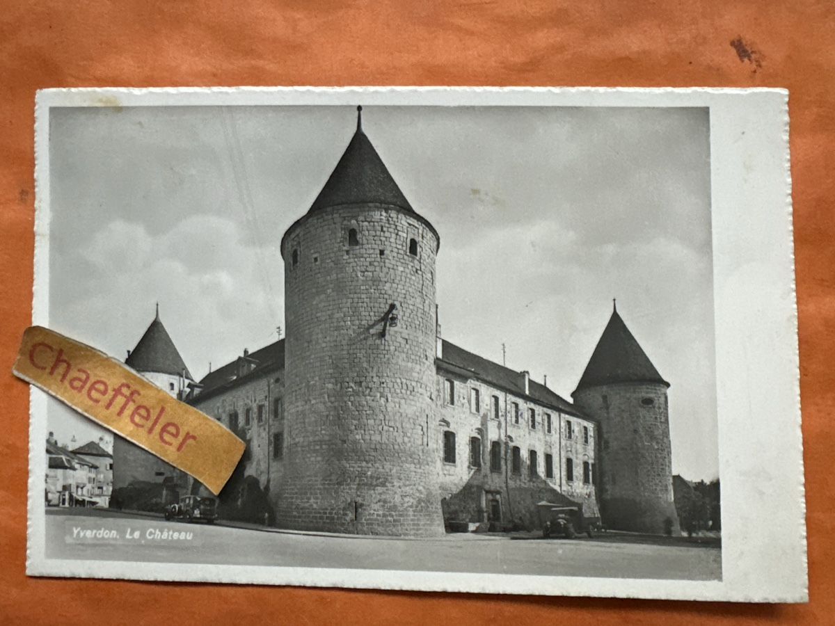 Cartoline postali: 1948 Yverdon, Château, Schloss – Usato da Zürich venduto da Chaeffeler