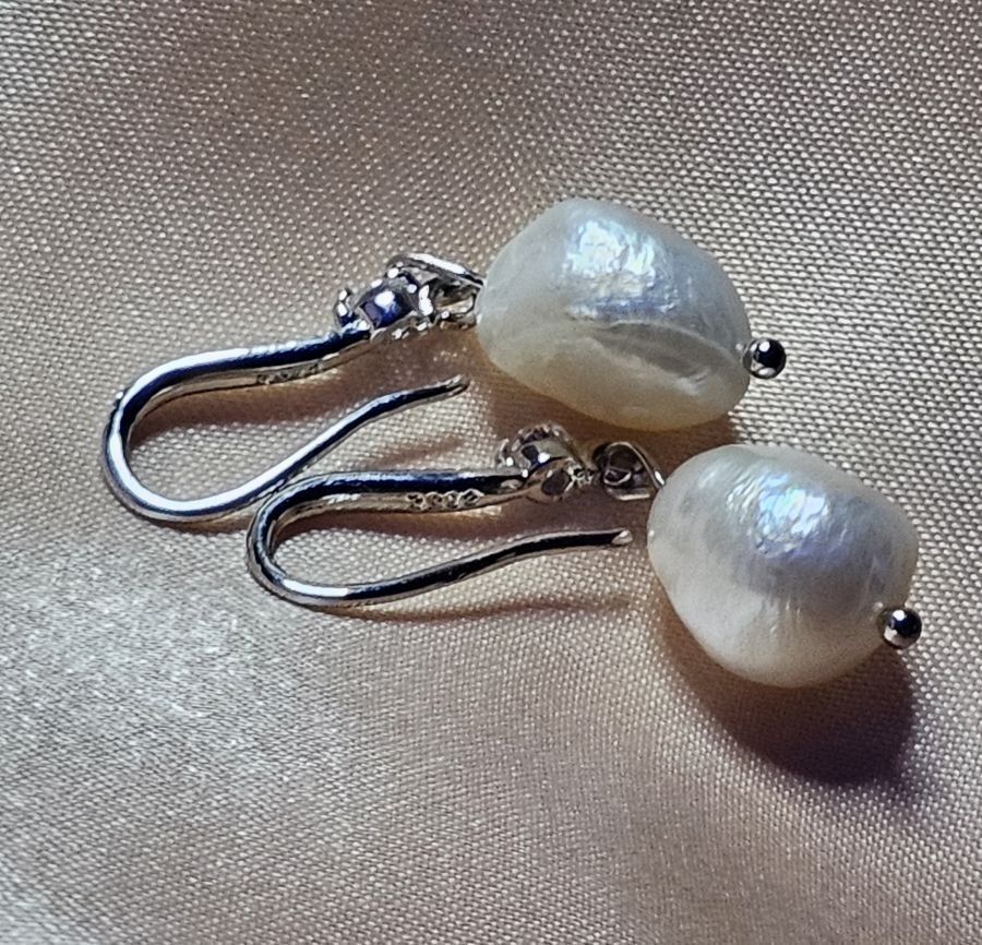 Ohrringe & -stecker: Ohringe mit echten Barockperlen c.a. 10mm, 925 versilbert – Neu (gemäss Beschreibung) aus Grenchen von maretop 4