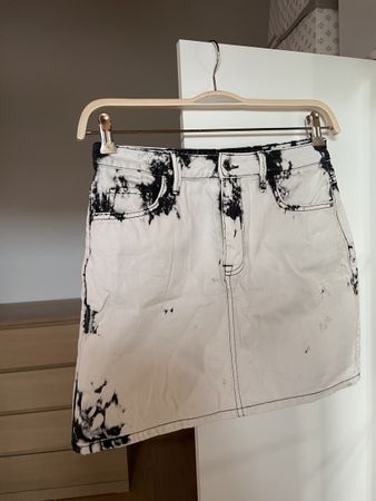 Zara Jeans Rock, schwarzweiss, Gr. S