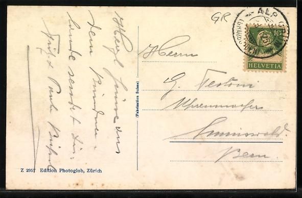 Cartoline postali: Alp Grüm, Bahnhof der Berninabahn mit P – Usato da Berlin venduto da bartko-reher 1