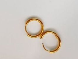 2 Creolen Ohrhänger Edelstahl Goldig 0,7g