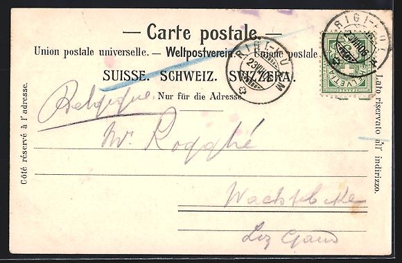 Cartoline postali: Litho Rigi-Kulm, Hotel, Pension Rigi-Sta – Usato da Berlin venduto da bartko-reher 1