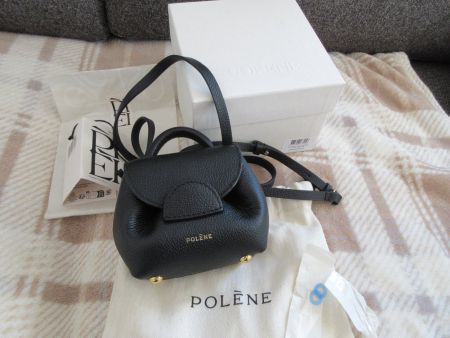 POLENE NuméroUn Micro Bag/Tasche/Schwarz Genarbtes Leder new