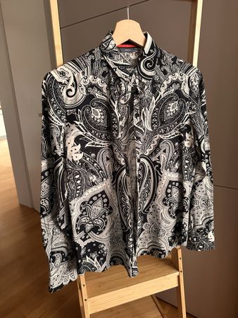 Eterna Hemd, Grösse 34, Schwarz Weiss Muster, Top Zustand!