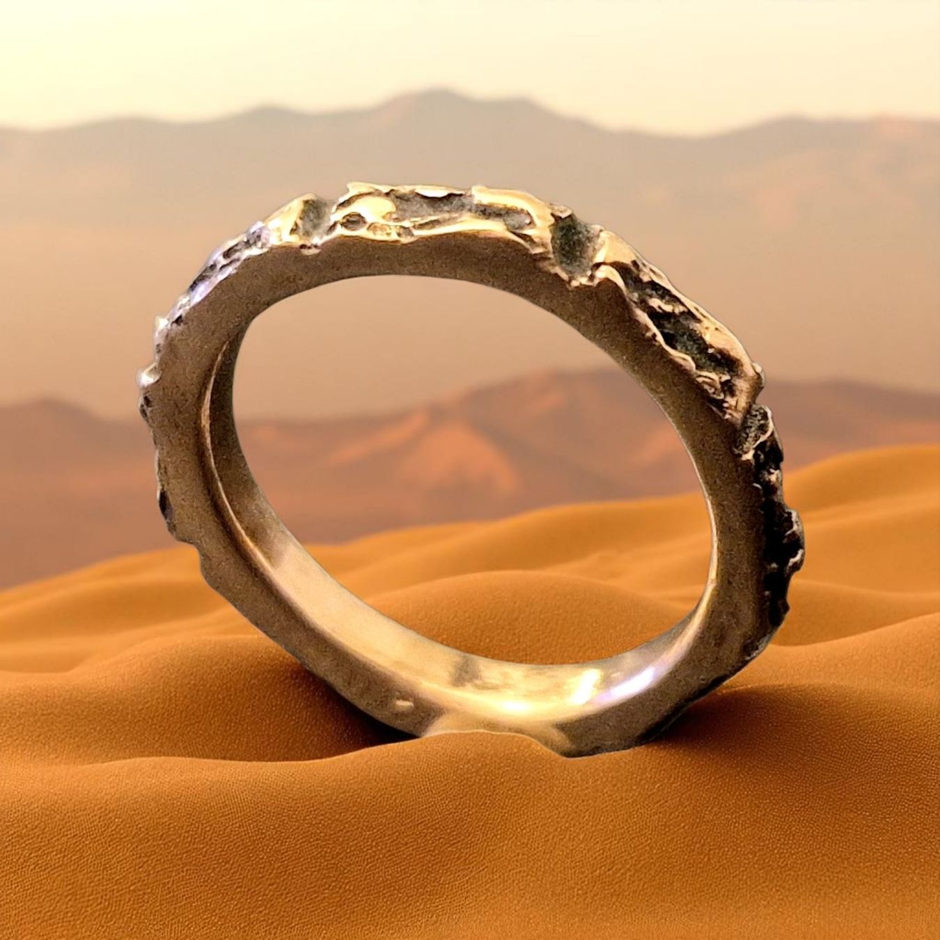 Anelli: Achteckiger Bronze-Ring, organicstyle, Ringgrösse 50 – Nuovo e nell'imballaggio originale da Aarau venduto da Schmuckhoehle_MD 5