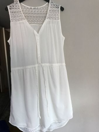 Kleid Gr XL Material Mix mit Spitze leichte Viskose