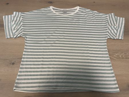 T-Shirt gestreift mint glitzrig mit Rüschen XS/S neu