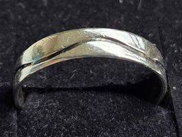 Bague Argent 925 design ondulé Taille 54 bon état ☆☆☆