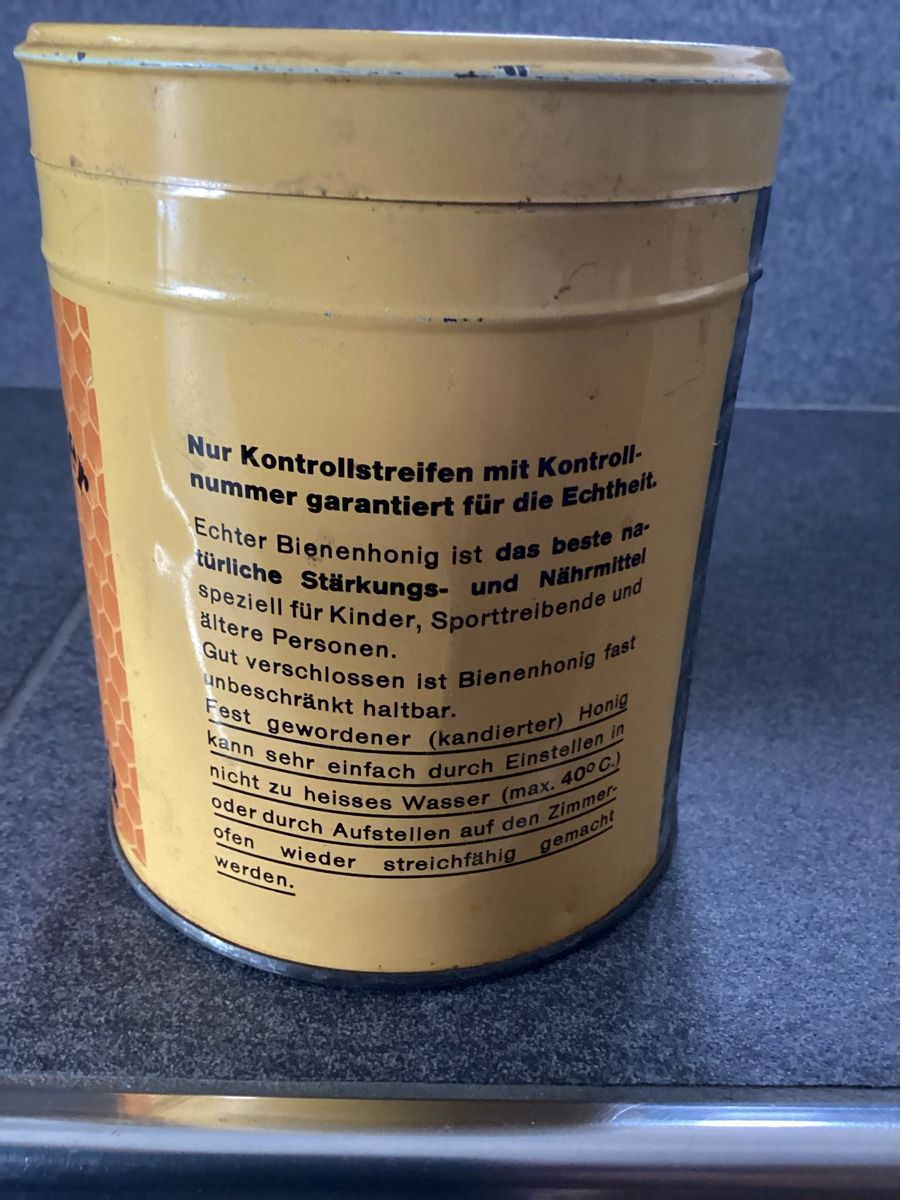 Lebensmittel & Spezialitäten: Antike Blechdose, Schweizer Bienenhonig – Gebraucht aus Plons von Tschugi140 2