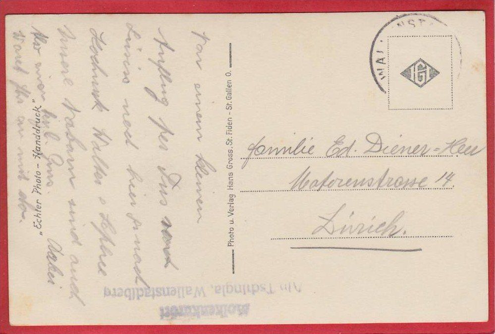 Cartoline postali: TSCHINGELN, TSCHINGLA, MOLKENKURORT OB WALENSTADT – Usato da Grüningen venduto da Kartenlaube 1