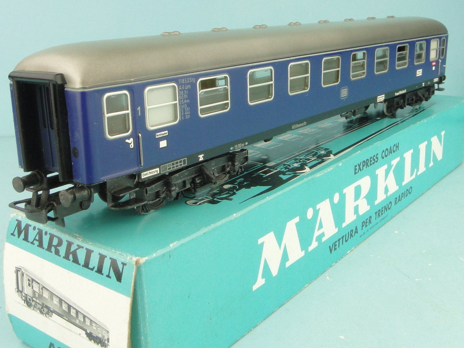 Märklin Modellini di ferrovie: Märklin 4023 DB 1Kl.Wagen, Blech – Usato da Bülach venduto da cann11