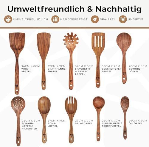 Cuillères: Kochloeffel Holz Set 10 Stück – Neuf avec emballage d'origine à Hundwil par tec_mm27 4