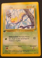 Pokemon Karte Hornliu 1. Edition Basis Set neuwertig