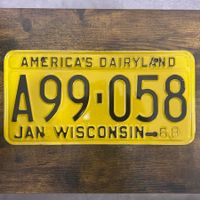 🇺🇸 1968 Vintage U.S. Autoschild - Wisconsin A99-058