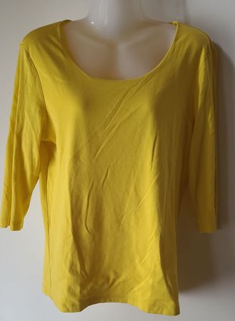 Damen Longsleeve Shirt gelb 3/4 Arm Grösse L 42