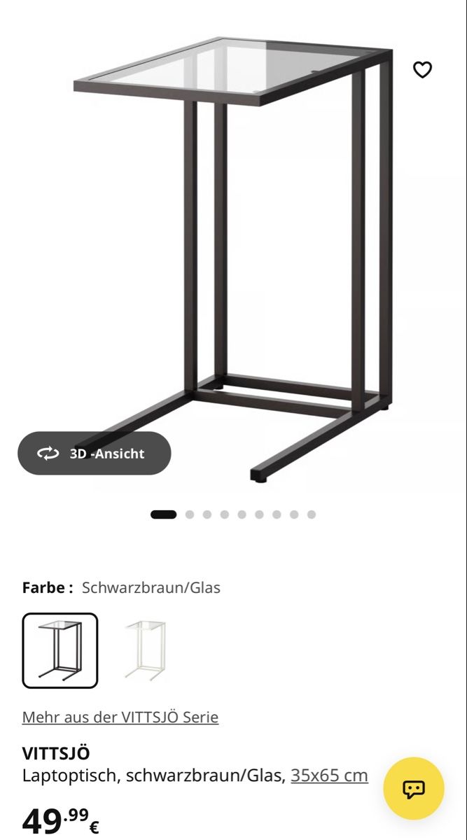 Tische: Ikea Vittsjö, Laptoptisch schwarz – Gebraucht aus Gontenschwil von sim_8kzw