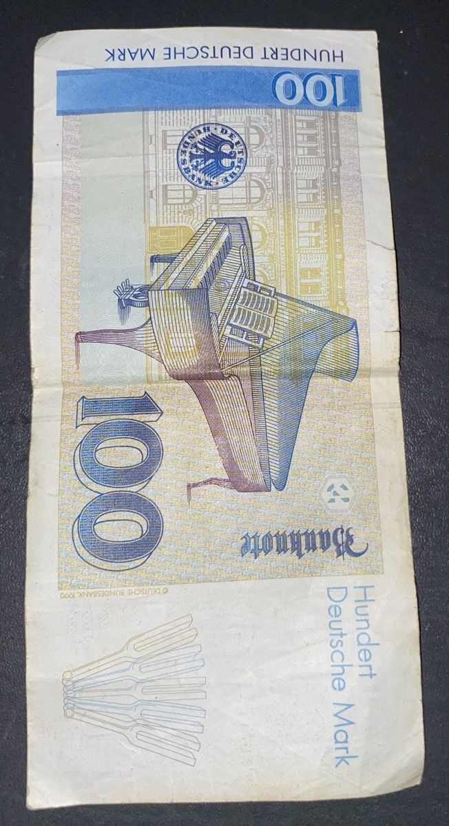 Banconote: Banknote 100 Deutsche Mark Clara Schumann gebraucht – Usato da Eiken venduto da Xar58