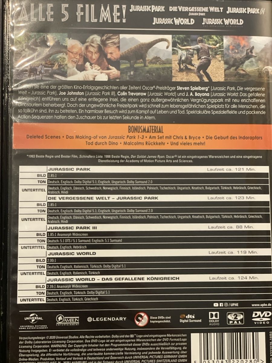 Alle DVDs: Jurassic World - 5 Movie Collection – Gebraucht aus Waldenburg von Mimily33 1