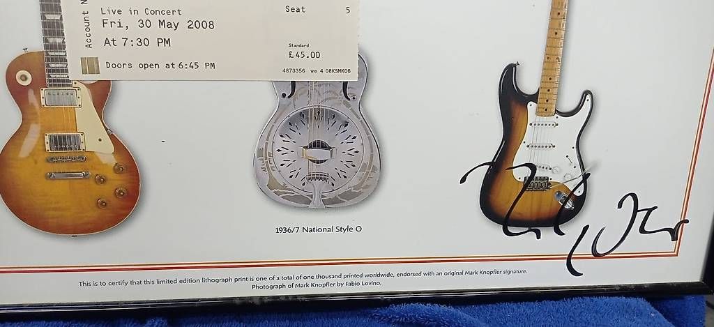 Poster & Bilder: Super rare handsignierte Litho Mark Knopfler Gitarren 2008 – Gebraucht aus Oberwil b. Zug von Gto469 2