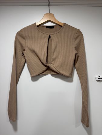 *NEU* Tally Weijl Crop Langarm Shirt, beige, Gr XS
