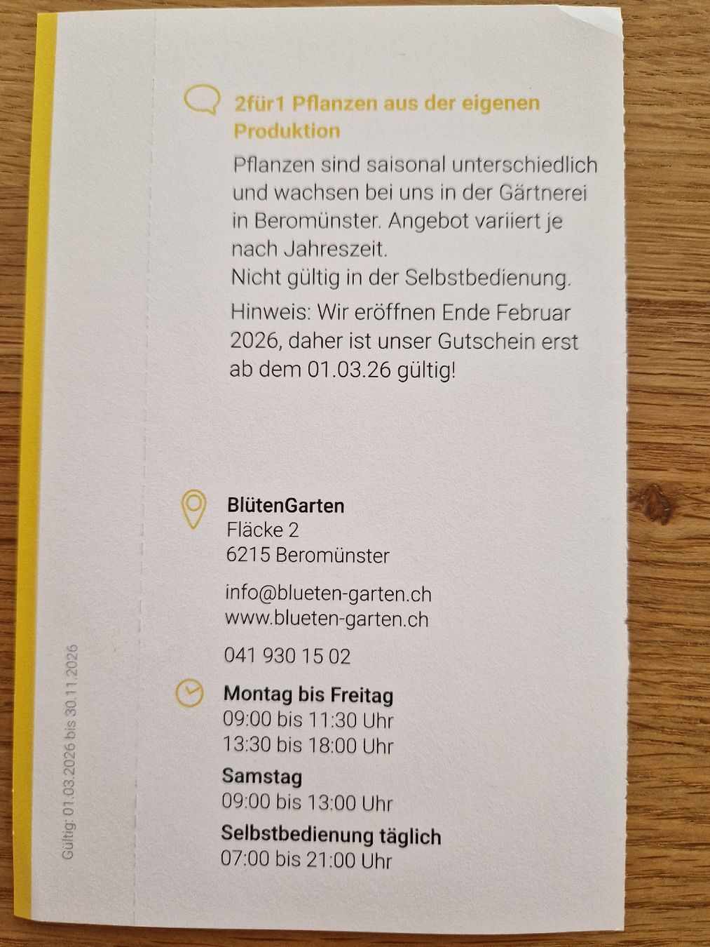 Buoni: 2 für 1 BlütenGarten, Beromünster – Nuovo e nell'imballaggio originale da Kulmerau venduto da Doene7 1