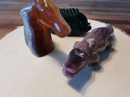 einmalige Gelegenheit - 7 Tierfiguren aus Stein, Dekoration