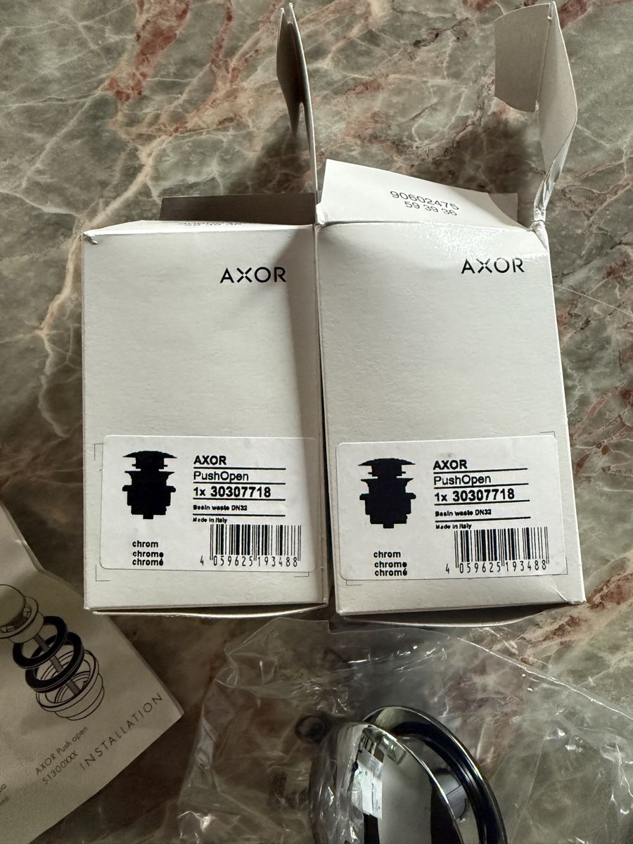 Axor Armaturen: Axor PushOpen Ablaufventile DN32 chrom neu! – Neu und originalverpackt aus Niederglatt ZH von neunzehn82 5