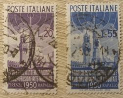sellos Italia 1950 Intl. Shortwave Radio Conf., Florence,