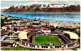 LAUSANNE - Le Stade Olympique et les Alpes de Savoie