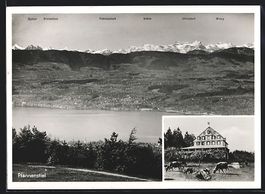 Meilen, Pfannenstiel, Panorama mit Hotel