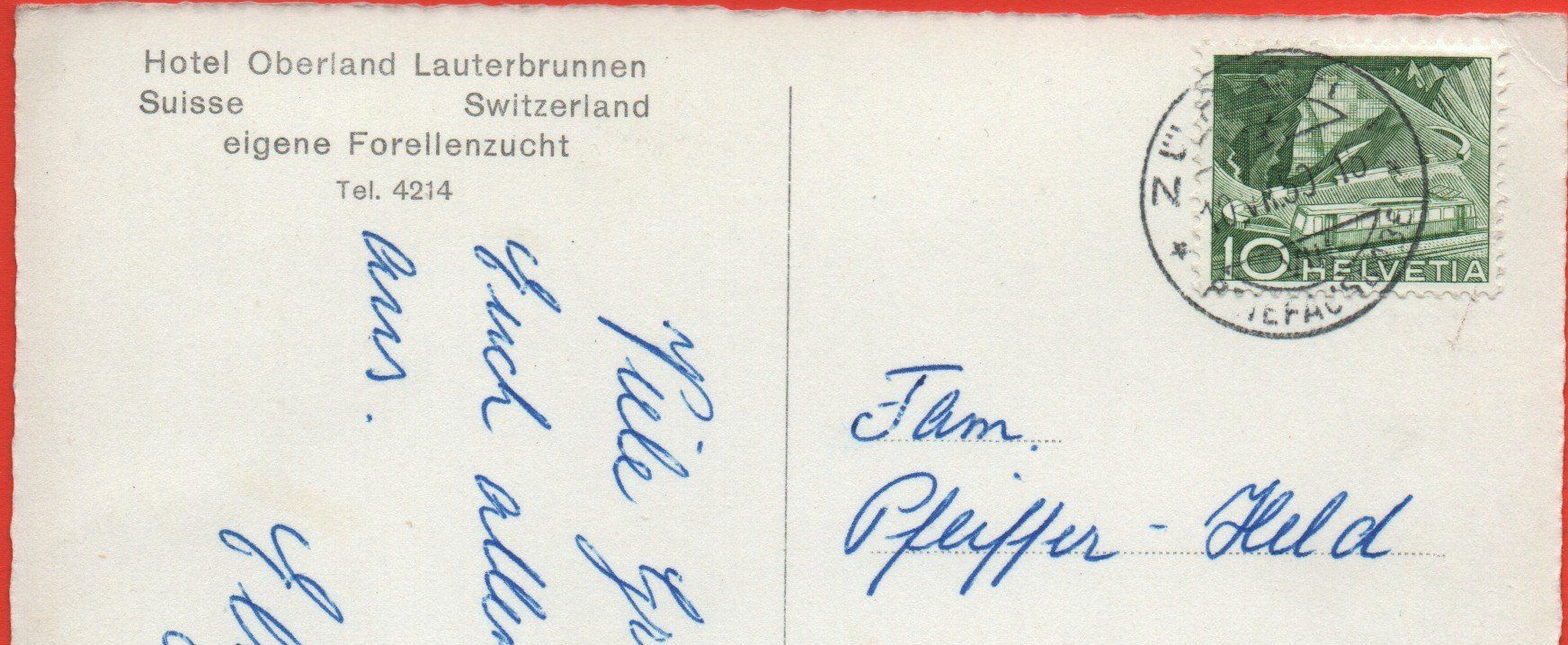 Ansichtskarten: LAUTERBRUNNEN Hotel Oberland – Gebraucht aus Jona von philajona 1