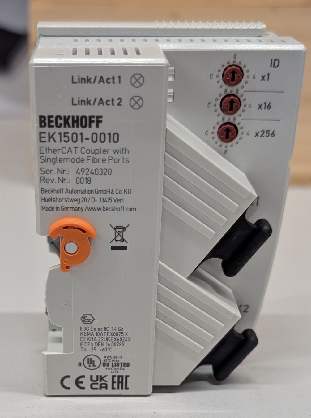Beckhoff Componenti elettronici: BECKHOFF EK1501-0010   EtherCAT-Koppler mit ID-Switch – Nuovo (secondo la descrizione) da Volketswil venduto da mar_c5pv 2