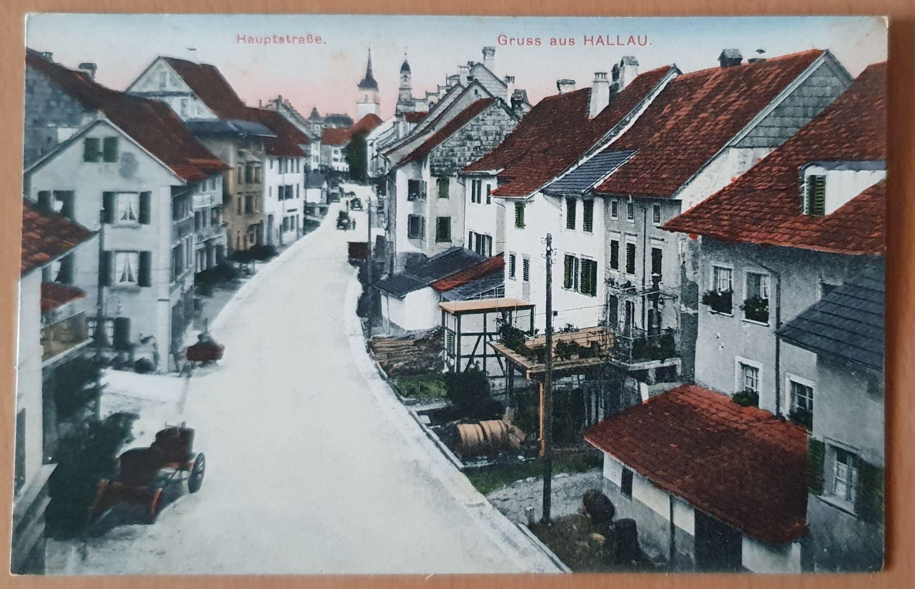 Ansichtskarten: Gruss aus Hallau - Hauptstrasse – Gebraucht aus Kreuzlingen von Rschweiz1