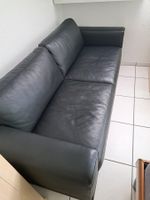 Schwarzes Leder Sofa