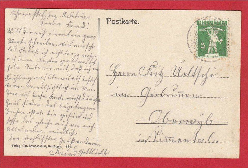 Cartoline postali: SCHARNACHTAL, LICHTDRUCK 1910 – Usato da Grüningen venduto da Kartenlaube 1